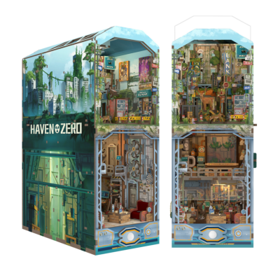 Kit Maquette Book Nook Refuge Zero 26.3x9.8x19 cm TQ132 Serre-livres Haven Zero Miniature 3D