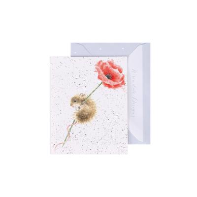 Carte miniature Souris Coquelicot 9x7 cm Wrendale
