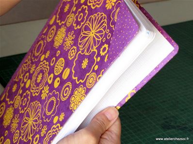 Tuto DIY cahier papier déco - fin