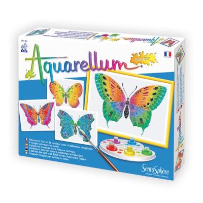 Kit Peinture Aquarellum Junior Papillons 4 Tableaux 18x25cm Sentosphère