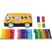 Camion métal School bus 33 Feutres 10 connecteurs Faber Castell