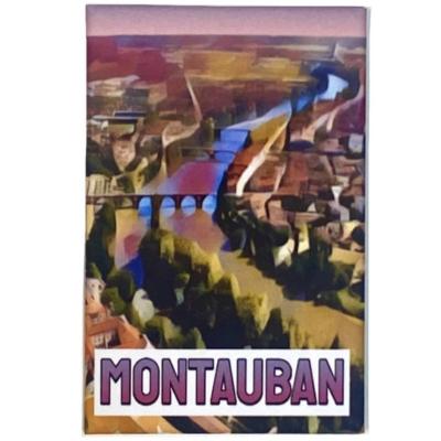 Magnet Montauban Ponts sur le Tarn Aimant Rectangle 45x68 mm Collection 1 Hélidée