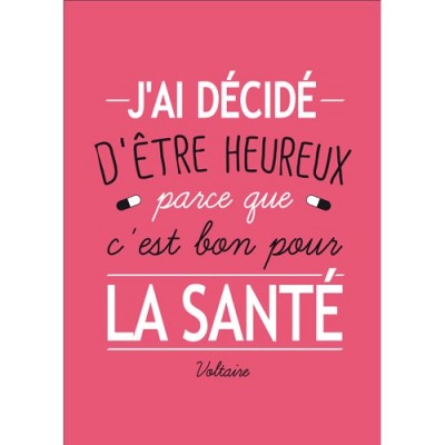 Carte postale Etre heureux c'est bon pour la santé 15x21 cm Kiub