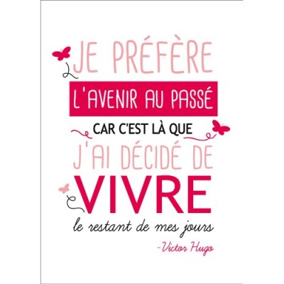 Carte postale message Je préfère l'avenir au passé 15x21 cm Kiub