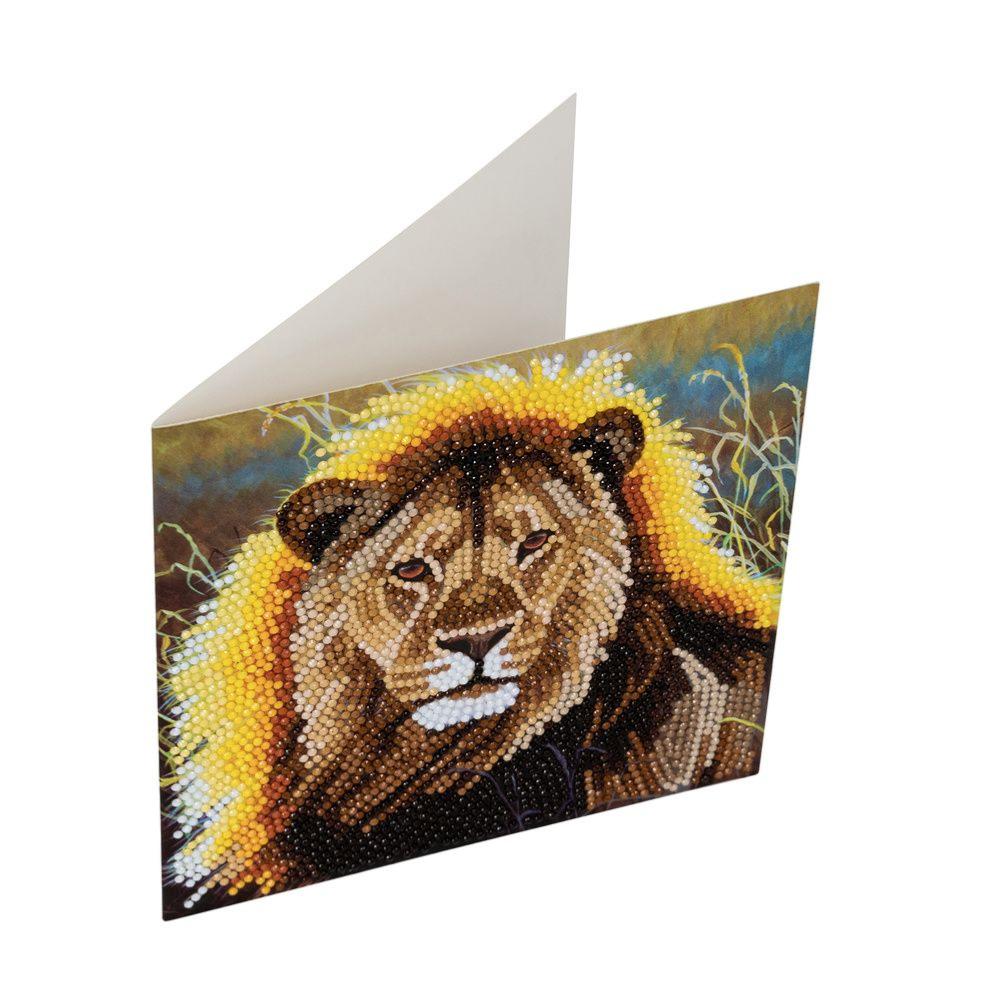 Kit Broderie Diamant Carte 18x18cm Lion Kit Broderie Diamant Carte 18x18cm Lion