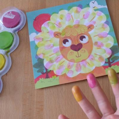 Peinture Aux Doigts Enfant - Kit 4 Couleurs + 5 Cartes - Dès 3 Ans - Loisir Créatif - Marque Créa Lign