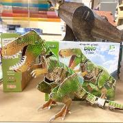 Maquette Géante Dinosaure T-Rex Vert 3D articulé à construire 50 cm Crealign