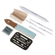 Set 9 Accessoires de Dessin pour Artiste Estompe Affutoir Gomme Cretacolor