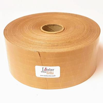 Bande de Kraft Gommé Armé Brun Préencollé Rouleau 72mm x 150m Renforcé