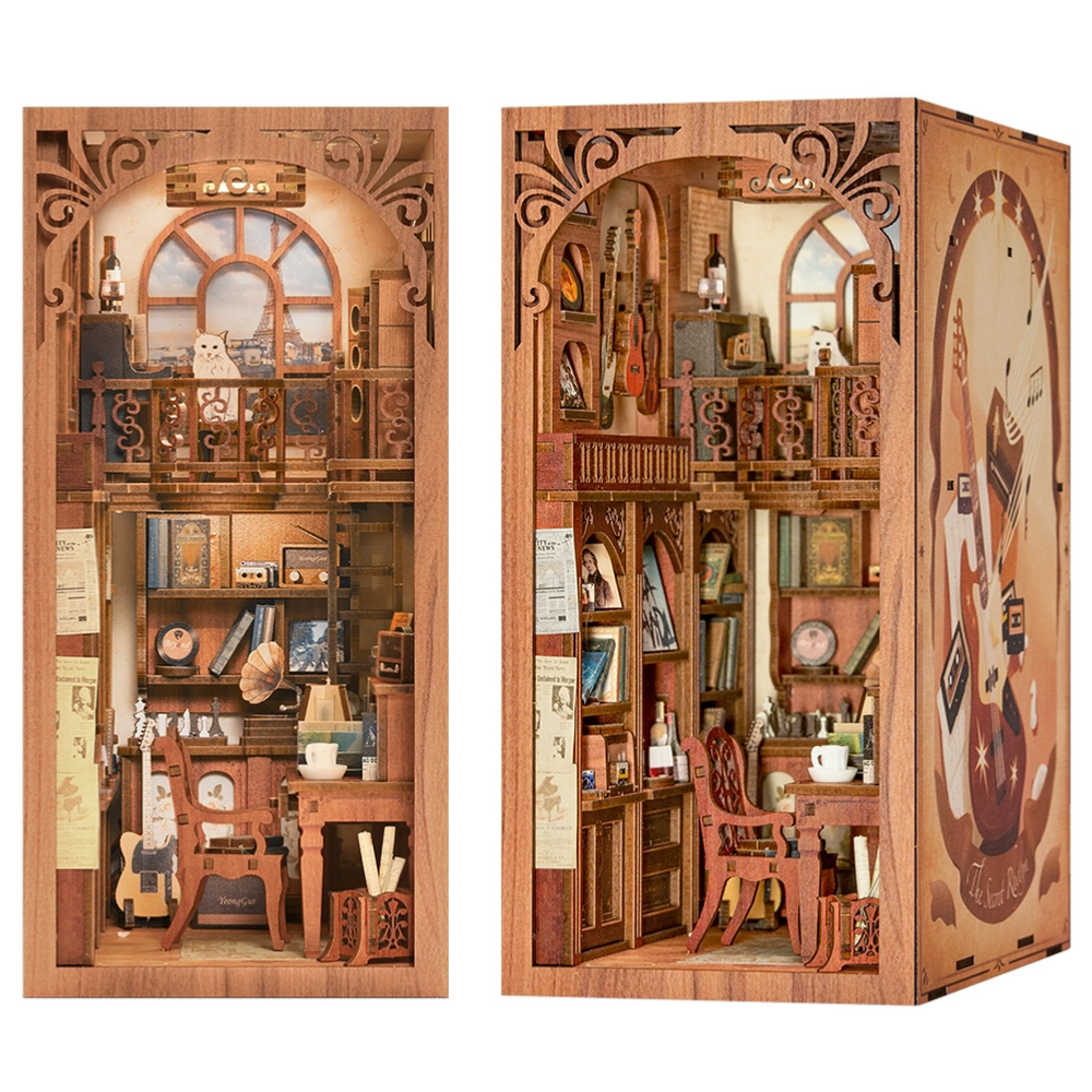 Book Nook Kit, 3D Bookshelf Insert, Serre-Livres Puzzle en Bois 3D