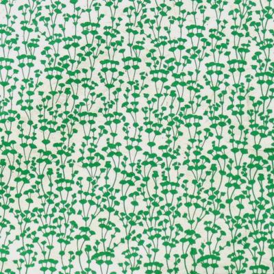 Papier népalais Euphorbes Vert sur Naturel 50x75 cm Lamali