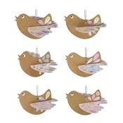 Kit créatif 6 oiseaux poétiques à fabriquer avec  stickers