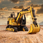 Maquette Engin Chantier Pelleteuse Excavateur 21cm Puzzle 3D 395 pièces TG508K Rokr