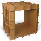 Kit Meuble en carton Module de rangement Stri-Cube Ecru
