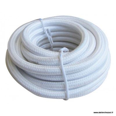 Cable électrique rond tissu blanc 4 mètres