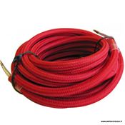 Cable électrique rond tissu rouge 4 mètres