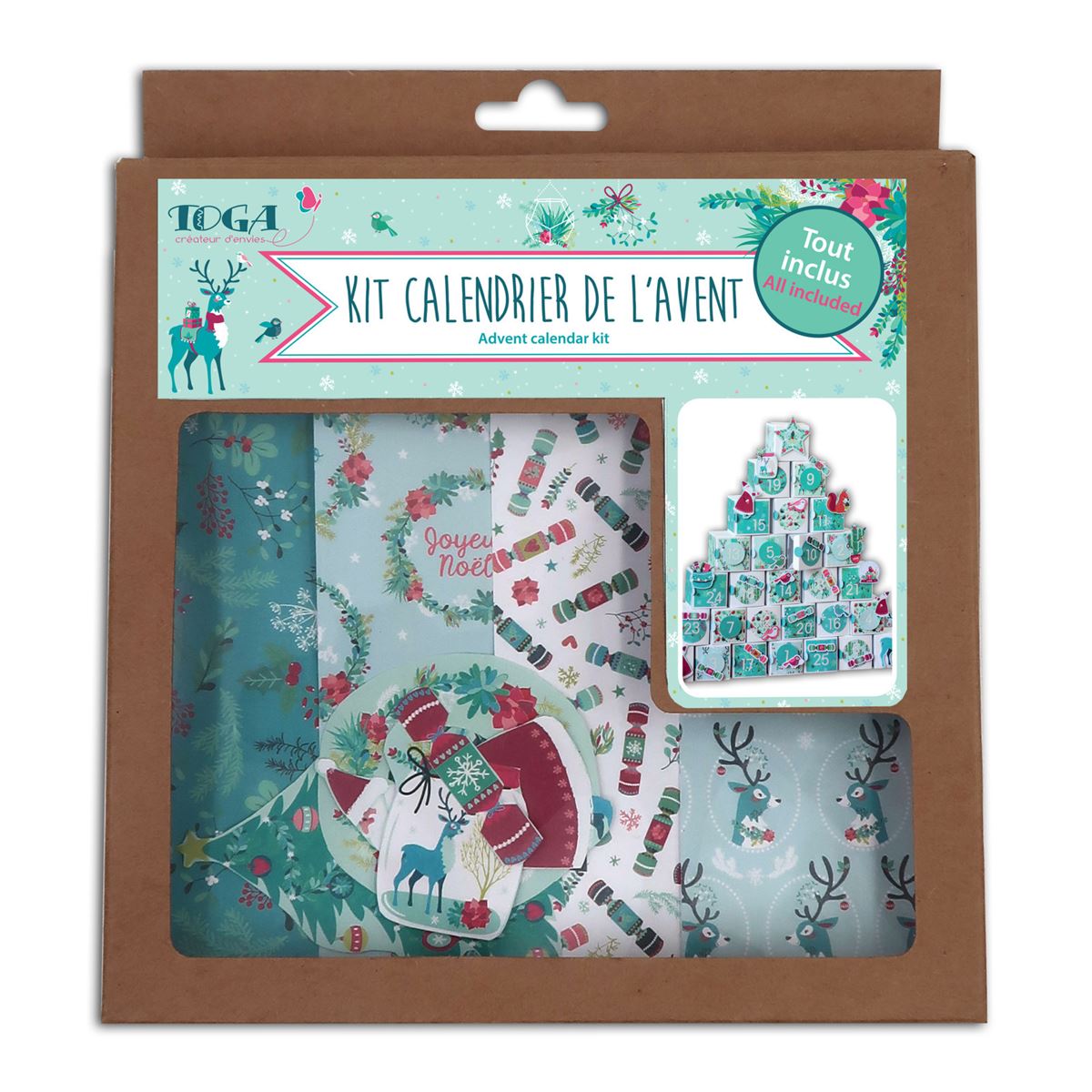 Kit pour fabriquer un Calendrier de l’Avent Un Renne à Noël Toga