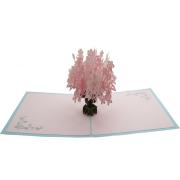 Carte pop-up Bouquet de Fleurs Roses 15x15 cm Wonkard