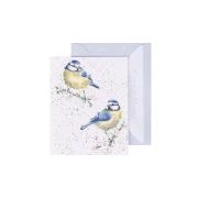 Carte miniature 2 Oiseaux bleus 9x7 cm Wrendale