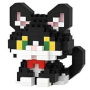 Mini-briques Petit Chat Noir 4.8x4x5.7 cm 224 pièces K224 Pet Day Mini Blocs de construction Mekansm