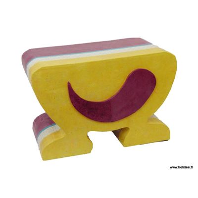 Tabouret en carton Hoscar - Dcoration papier npalais Fushia Orange