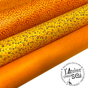 Papier népalais uni couleur Orange Maïs Feuille 50x75 cm Lokta Fait-main