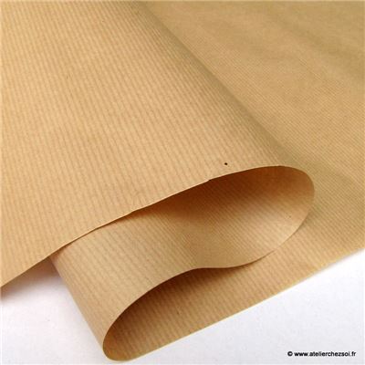 Papier kraft brun vergé 65x100 cm - Lot de 20 feuilles