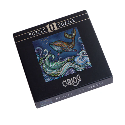 Mini-Puzzle Q Casse-tête Silver-3 Baleine 72 pièces 12.5x12.5 cm Curiosi