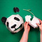 Kit Trophée Tête de Panda Coloré à Construire