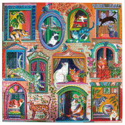 Puzzle 1000 pièces Chats Fenêtres Cats in windows 58.5x58.5cm Eeboo