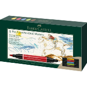 Feutres Pitt Artist Pens Doube-pointe 5 couleurs Dual Marker Faber Castell