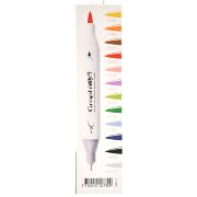 Feutres Graph'It Brush 12 couleurs Essential Marqueurs à Alcool Double-Pointe Pinceau et Fine