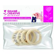 Anneaux en Bois Ø 55 mm Sachet 4 anneaux Graine créative