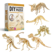 Kit 6 Maquettes Bois 3D Dinosaures à construire