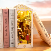 Kit Maquette Book Nook à fabriquer Sunshine Town 18x10x24 cm TGB02 Serre-livres Ruelle 3D miniature