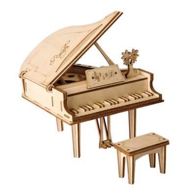 Maquette Bois Piano à queue 13 cm Puzzle 3D de 74 pièces