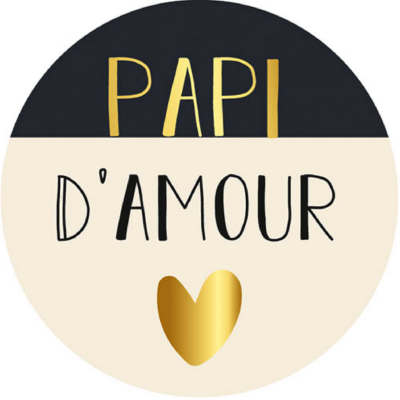 Magnet rond 56mm Petits Messages Papi d'amour