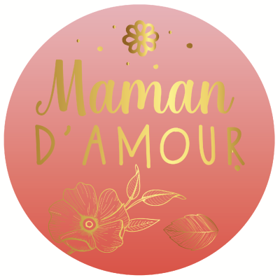 Magnet rond 56mm Petits Messages Maman d'Amour Rose Le Magnet Français