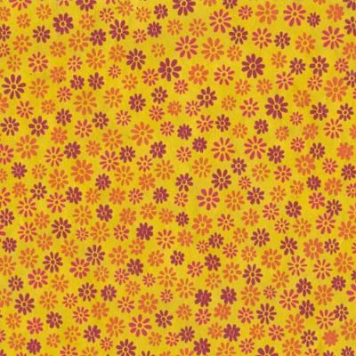 Papier Népalais Lokta Paquerette Jaune Motif Fleur Rose Feuille 50x75 cm