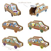 Kit créatif 6 voitures à construire avec stickers