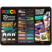 Mallette Metal 20 Marqueurs Peinture Posca Assortis Street Vibes