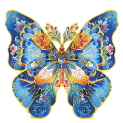 Puzzle en Bois 200 pièces Papillon Morpho Helena 28x29cm TA003 Puzzle Paradise Rowood