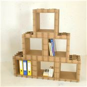 Kit Meuble en carton Module de rangement Stri-Cube Ecru