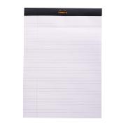 Bloc agrafé Rhodia A4 Black N°18 21x29,7cm 80F ligné + marge 80g
