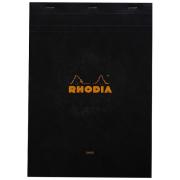 Bloc agrafé Rhodia A4 Black N°18 21x29,7cm 80F ligné + marge 80g