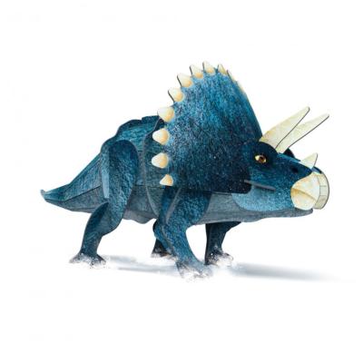 Dinosaure Tricératops en carton à construire Maquette 3D et Livre Sassi Junior