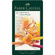 Crayons de couleur Polychromos Boîte métal 12 couleurs Faber Castell