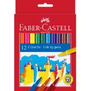 Feutres pointe moyenne Pochette 12 couleurs Faber Castell