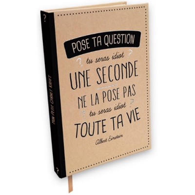 Carnet kraft à lignes Pose ta question Tu seras idiot une seconde Kiub