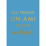 Carte postale Qui trouve un ami trouve un trésor 15x21 cm Kiub